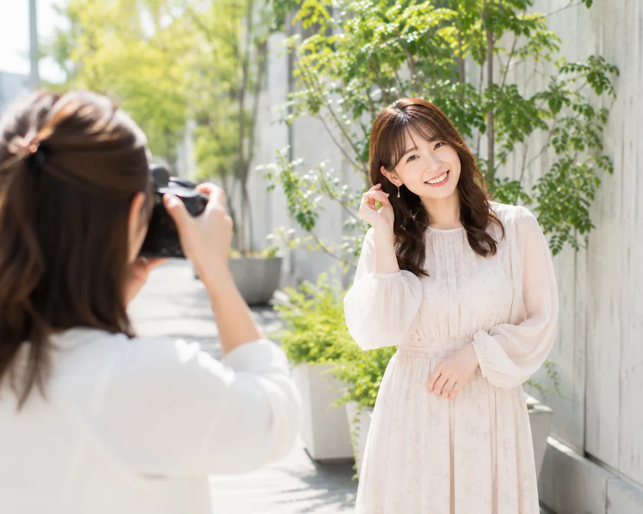 女性の撮影風景